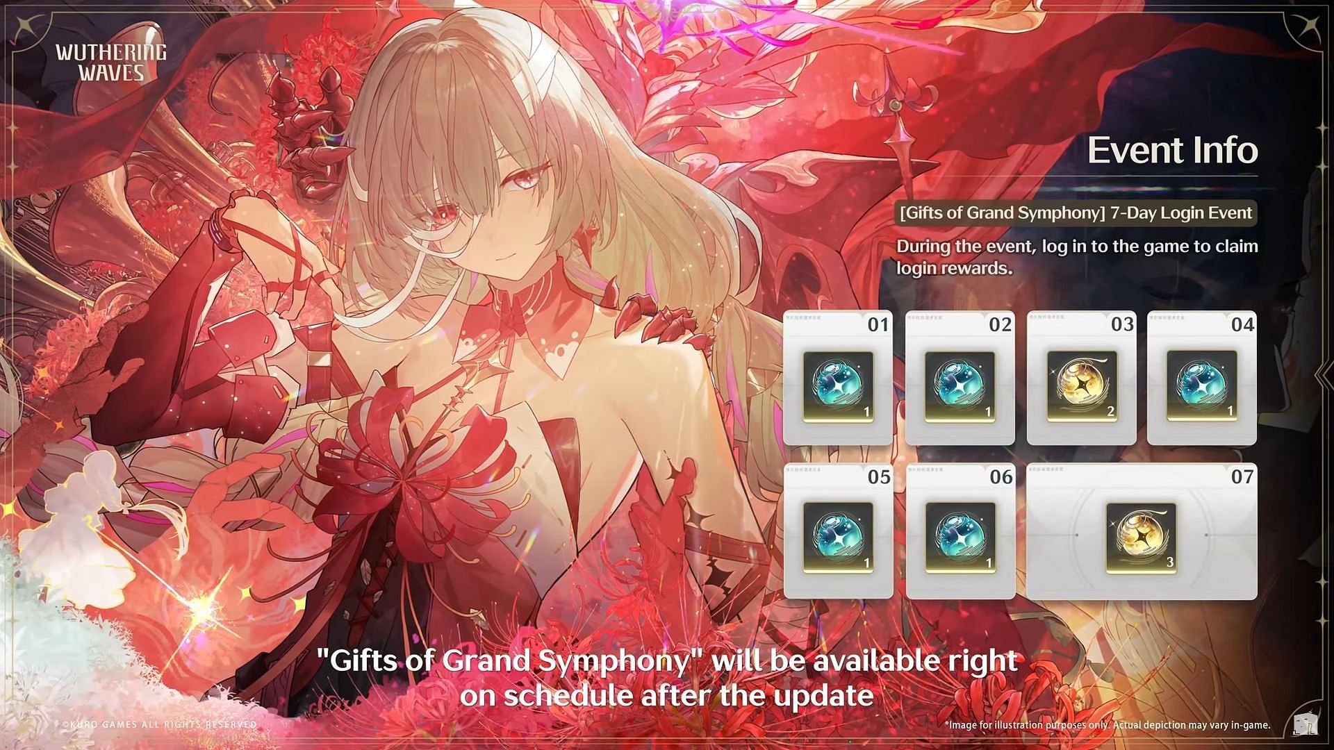 Gifts of Grand Symphony login event (Image via Kuro Games)